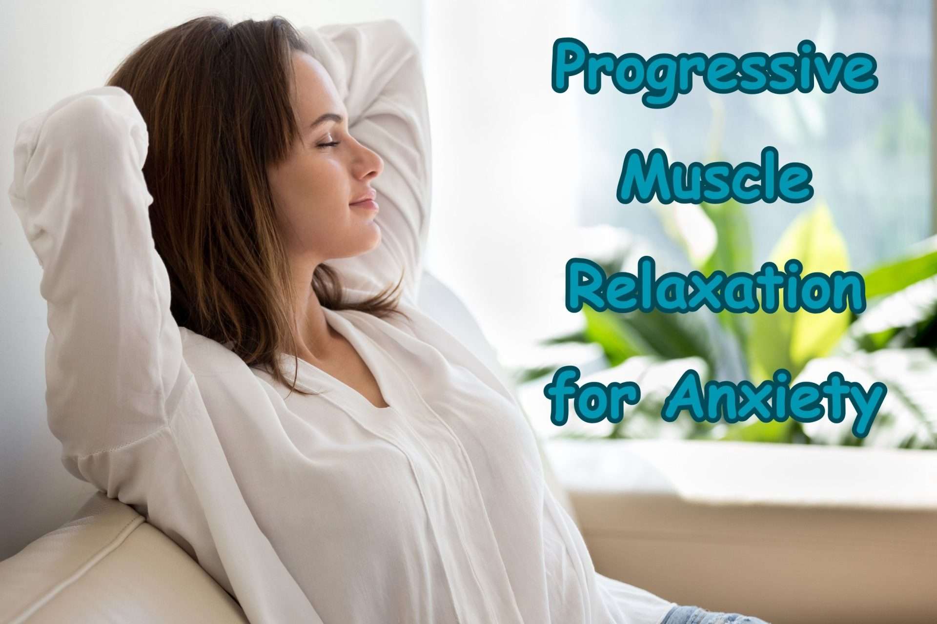 A woman sitting in a calm, relaxed way with her eyes closed looking like she is at peace.