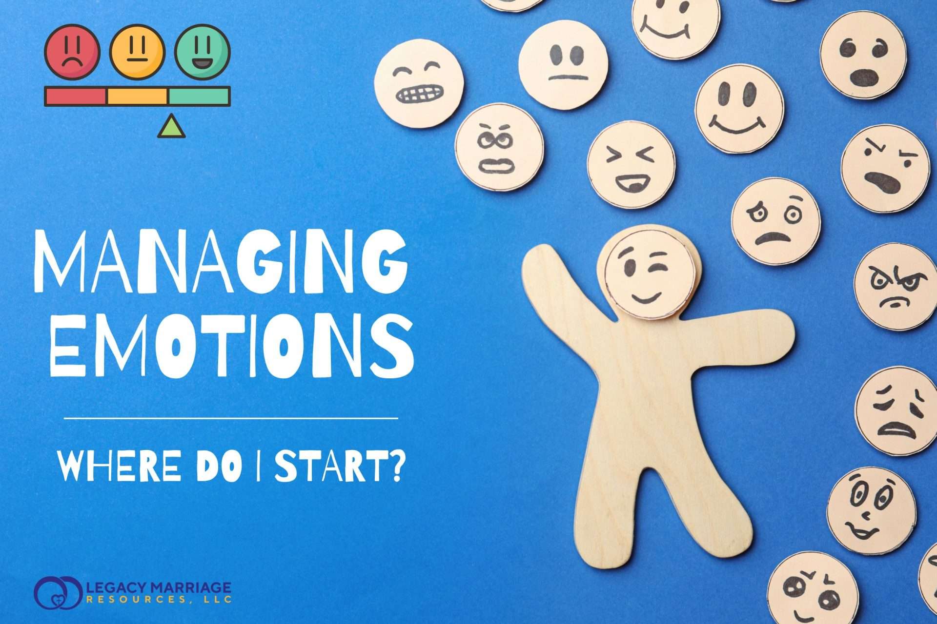 Different faces representing emotions, with title "Managing Emotions."