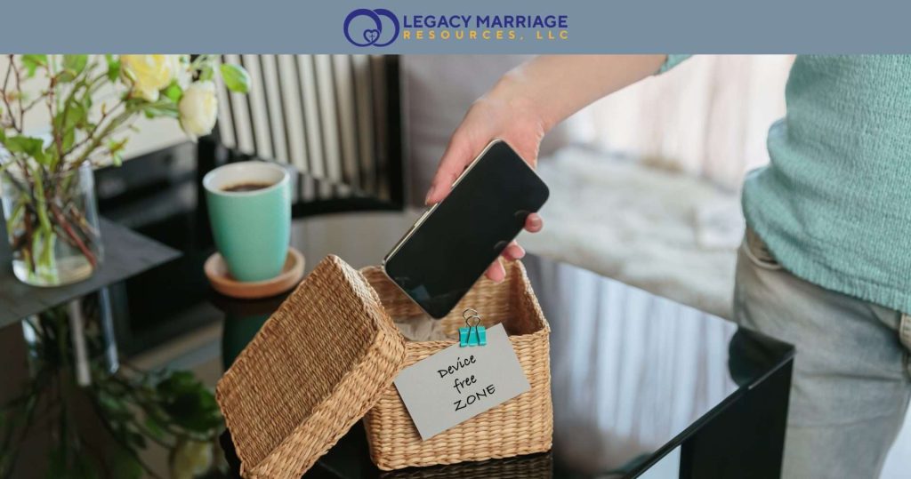 Giving up phone and putting it in a box to help improve relationships and marriage.